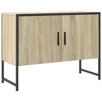 Armario Lavabo Baño | Mueble Baño Madera Ingeniería Roble Sonoma 80x33x60 Cm