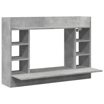 Escritorio De Pared Madera Ingeniería Gris Hormigón 105x48x75cm Vidaxl