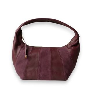 Twinset para mujer. 262TD8201 Bolso hobo de ante y piel burdeos (OSFA), Casual, Granate, Sintético