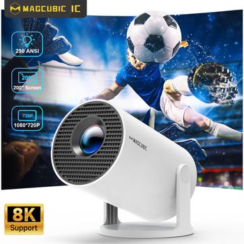 Proyector Magcubic HY300 PRO 8K Android 14 Dual Wifi6 290ANSI Allwinner H726 BT5.4 1080P 1280*720P Proyector de cine en casa para exteriores