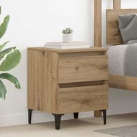 armario de noche - mueble de dormitorio - madera contrachapada - roble artisan 40x35x50cm
