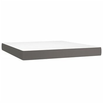 Colchón Matrimonial | Colchón De Cama | Colchão De Muelles Ensacados Cuero Sintético Gris 160x200x20 Cm