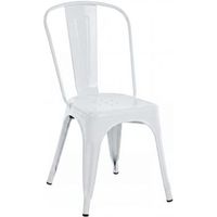 silla apilable benedikt de metal blanco 48x44x89 cm clp
