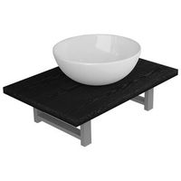conjunto de 2 uds muebles de bano  armario de bano ceramica negro