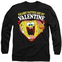 spongebob squarepants camiseta manga larga krabby patties are my valentine para mujer