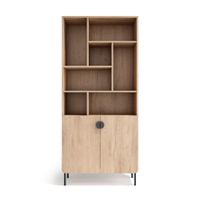 estanteria almacenamiento de melamina en roble 180x80x32 cm