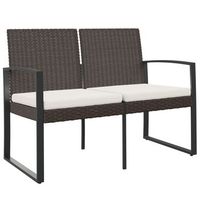 banco de jardin 2 plazas  banco de exterior  silla de jardin con cojines pp aspecto de ratan marron
