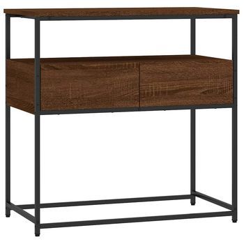 Mesa Consola | Mesa De Entrada | Mesa Auxiliar Madera De Ingeniería Marrón Roble 75x40x75 Cm