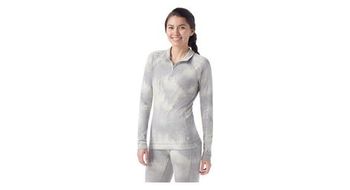 Capa basica smartwool mujer classic  p thermal merino  p 1 2 zip gris