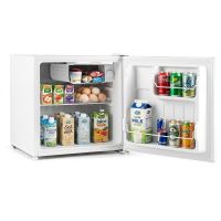 costway mini refrigerador con congelador 46l temperatura ajustable 5 niveles estante desmontable puerta reversible para hogar oficina blanco
