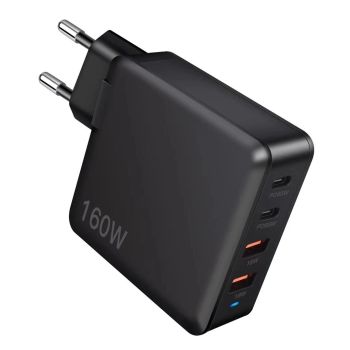 [GaN Tech] Cargador USB PD de 4 puertos PD160W 2USB-A + 2USB-C Adaptador de carga rápida de pared EU Plug US Plug para i