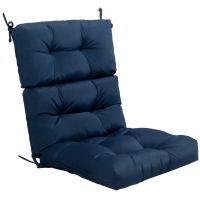 costway cojin para silla de respaldo alto con cinturones antideslizantes engrosada poliester transpirable interior exterior azul marino