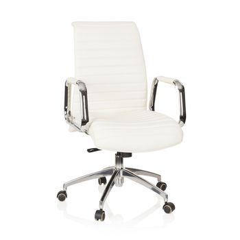 Silla De Oficina, Sillón De Dirección Aspera 10 Cuero Blanco Crema