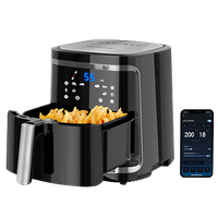 aigostar cube smart - freidora de aire inteligente sin aceite 1900w 7l modo manual pantalla led tactil 7 funciones preestablecidas conexion wifi libre de bpa
