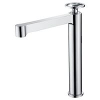 grifo monomando alto para lavabo cromado en laton con cartucho ceramico y flexibles
