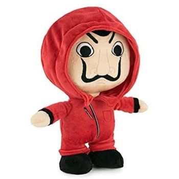 Peluche La Casa De Papel Con Traje Rojo Y Máscara Dalí 28 Cms
