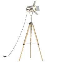 lampara de suelo con tripode madera maciza de mango 140 cm vidaxl