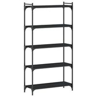 estanteria  libreria  armario de libros de 5 estantes madera de ingenieria negro 80x30x154 cm