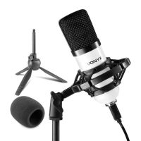 microfono vonyx cm300w usb condensador blanco con kit completo