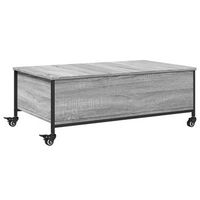 mesa de centro con ruedas madera ingenieria gris 91x55x34 cm vidaxl