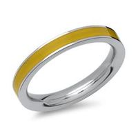 anillo de acero inoxidable amarillo de 3 mm de ancho