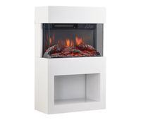 kaminio electrica chimenea henri - estufa de chimenea electrica con calefaccion efecto de llama 3d compartimento para lena control remoto - blanco