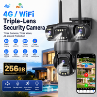 camara 4gwifi de 256 gb con tarjeta sim 12mp 6k tres lentes monitor de tres pantallas vision nocturna proteccion de seguridad videovigilancia