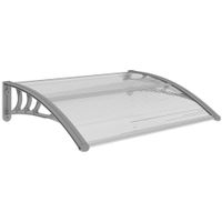 outsunny marquesina para puertas y ventanas 100x75 cm con paneles de policarbonato barra de aluminio transparente  aosom espana