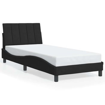 Estructura De Cama Sin Colchón Hanko Terciopelo Negro 90x200 Cm Vidaxl