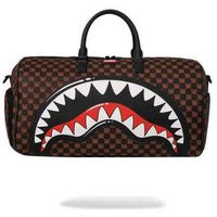 sprayground bolso borsone sharks in paris wtf bubble brown check para mujer