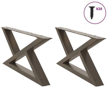 Patas Para Mesa De Centro (2 Unidades, Acero Natural, 70 X 30-31,3 Cm) Vidaxl
