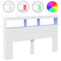 cabecero de cama con led blanco 160x17x102 cm