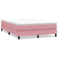 cama box spring sin colchon terciopelo rosa 140x210 cm vidaxl