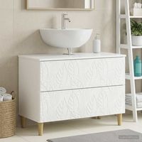 vidaxl mueble de lavabo para bano delft blanco brillante