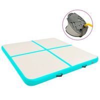 esterilla inflable de gimnasia con bomba pvc verde 200x200x10cm vidaxl