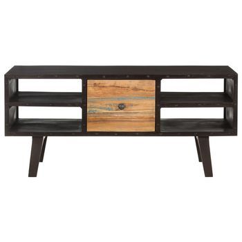 Mesa De Centro，mesa Auxiliar，mesa De Café De Madera Maciza Reciclada 100x50x45 Cm