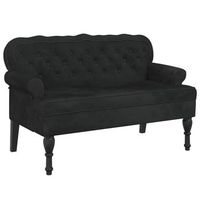 banco sofa banco con respaldo acolchado 1195 x 645 x 75 cm en terciopelo negro dec024656