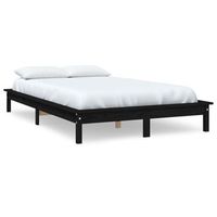 estructura de cama de madera maciza negra 180x200 cm vidaxl