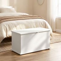 baul de almacenaje de melamina homcom 80x40x45 cm blanco