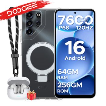 Teléfono Inteligente DOOGEE B10 Pro, Resistente al Agua IP68, Pantalla de 6.63 Pulgadas y 120 Hz, Batería de 7600 mAh, 64 GB (8+56) de RAM, 256 GB de ROM, Helio G100, Compatible con Widevine L1, NFC
