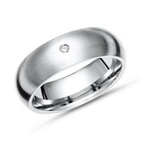 anillo liso mate titanio diamante 002ct