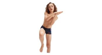 Banador infantil speedo  allover panel azul marino azul