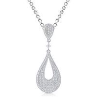 cadena de plata 925 con colgante en forma de gota