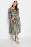 yours vestido verde cachemira con manga globo mujer curvy y tallas grandes yours