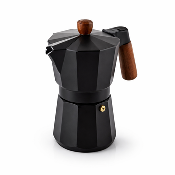 Cafetera Moka Italiana de 6 Tazas, Color Negro – Smart MP para Espresso – RIVER