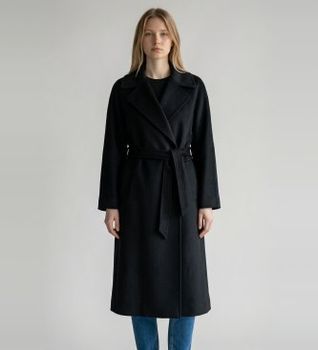 Weekend Max Mara para mujer. 2625016021650 Abrigo Resina negro (44), Casual, Lana