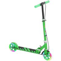 aiyaplay patinete para ninos 3-8 anos con ruedas luminosas manillar regulable y freno trasero verde   aosom espana