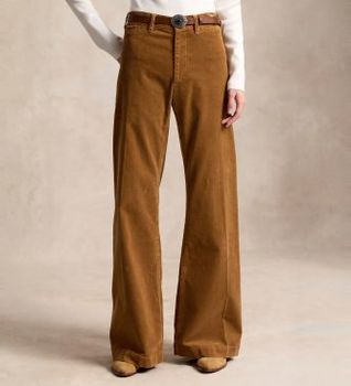 Polo Ralph Lauren para mujer. 211B17556002 Pantalón Beaton de pana marrón (32), Casual, Algodón