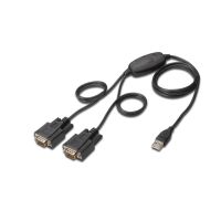 cable usb 20 a 2x rs232 digitus 15 m negro