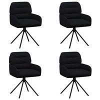 sillas de comedor giratorias 4 uds cuero sintetico negro vidaxl
